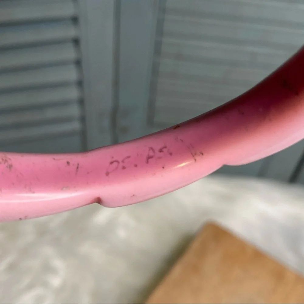 Vintage Signed Acrylic Overdyed Bangle Carved Design Pink L. Copart